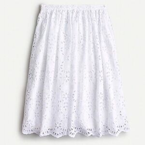 J. Crew White Floral Embroidered Lace Skirt size 12 brand new